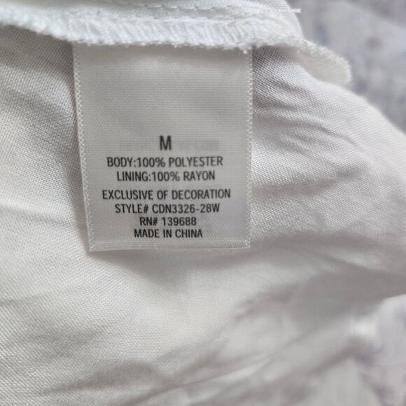 NWT Jun & Ivy Women Babydoll Puff Sleeve Floral Mini Dress M Sheer Cottage Fairy - Picture 6 of 9